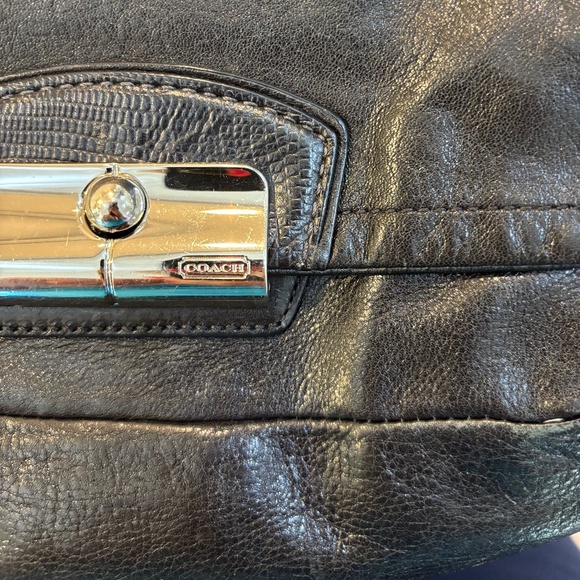 Coach "Kristen" Black Leather Crossbody Purse - Picture 5 of 7